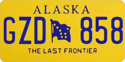 AK license plate GZD858