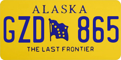 AK license plate GZD865