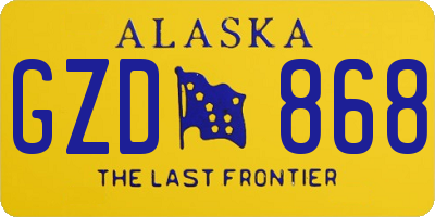 AK license plate GZD868
