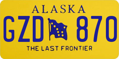 AK license plate GZD870
