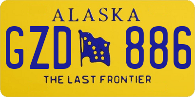 AK license plate GZD886