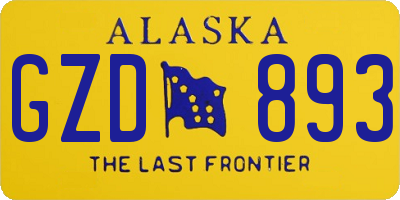 AK license plate GZD893