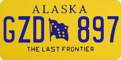 AK license plate GZD897