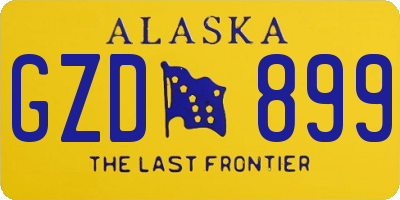 AK license plate GZD899