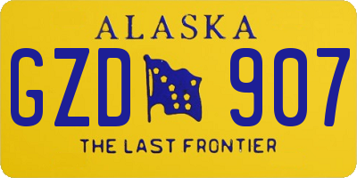 AK license plate GZD907