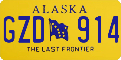 AK license plate GZD914