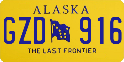 AK license plate GZD916