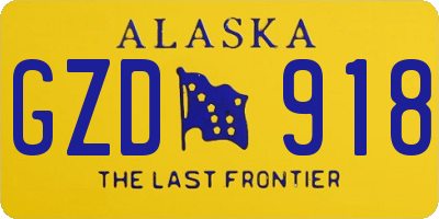 AK license plate GZD918