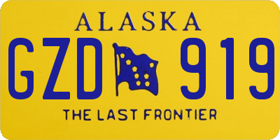 AK license plate GZD919