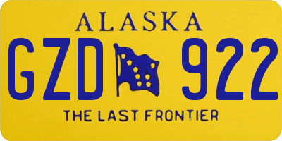 AK license plate GZD922
