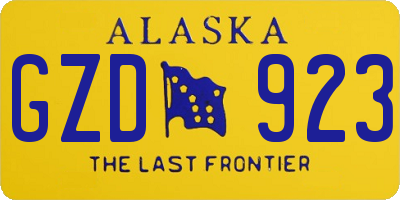AK license plate GZD923