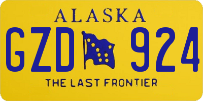 AK license plate GZD924