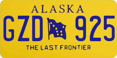 AK license plate GZD925