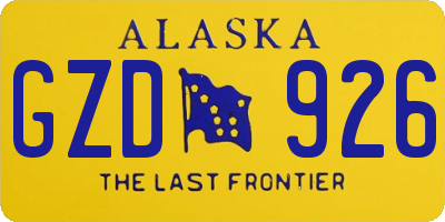 AK license plate GZD926