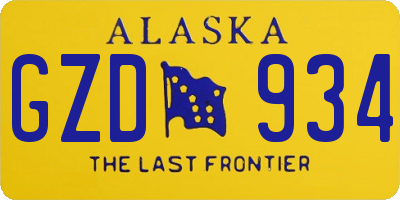 AK license plate GZD934