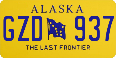 AK license plate GZD937