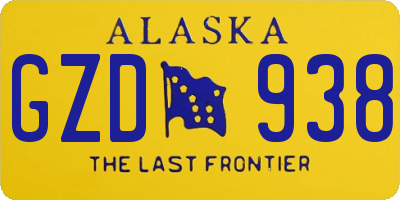 AK license plate GZD938