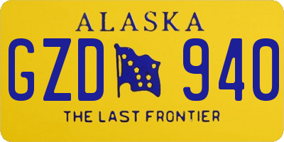 AK license plate GZD940