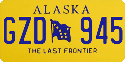 AK license plate GZD945