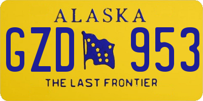 AK license plate GZD953