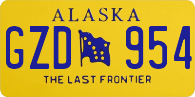 AK license plate GZD954