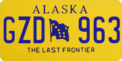 AK license plate GZD963