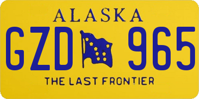 AK license plate GZD965