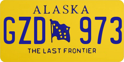 AK license plate GZD973