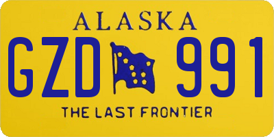 AK license plate GZD991