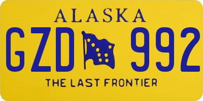 AK license plate GZD992