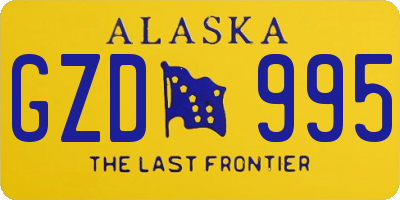 AK license plate GZD995