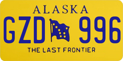 AK license plate GZD996