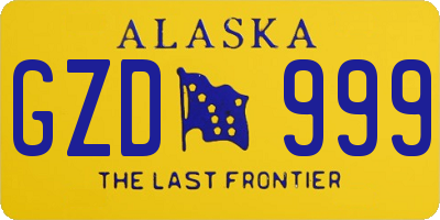 AK license plate GZD999