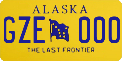 AK license plate GZE000