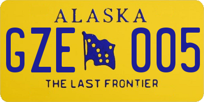 AK license plate GZE005