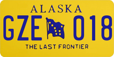 AK license plate GZE018