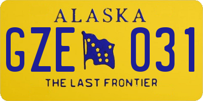 AK license plate GZE031