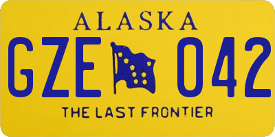 AK license plate GZE042