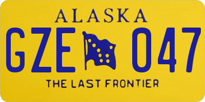 AK license plate GZE047