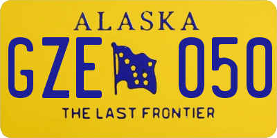 AK license plate GZE050