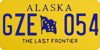 AK license plate GZE054