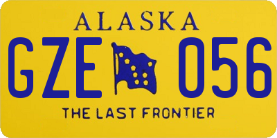 AK license plate GZE056