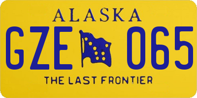 AK license plate GZE065