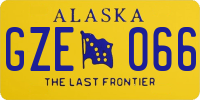 AK license plate GZE066