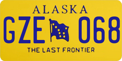 AK license plate GZE068