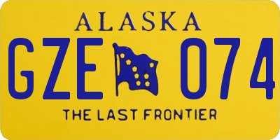 AK license plate GZE074