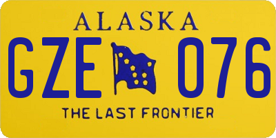 AK license plate GZE076