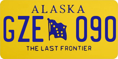 AK license plate GZE090