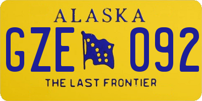 AK license plate GZE092