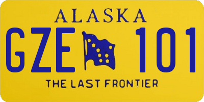AK license plate GZE101